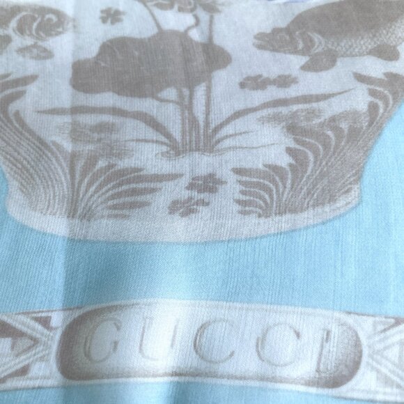 Vintage Gucci Floral Silk Chiffon Oversized Shawl Scarf - Picture 7 of 15